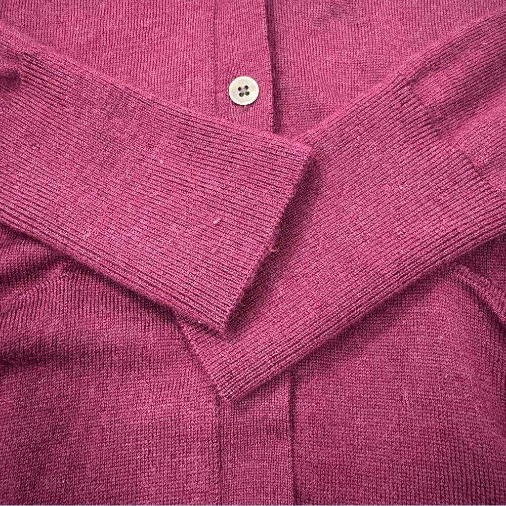Gap 100% Extra Fine Merino Wool Button Front Cardigan Purple Women’s XS - Picture 4 of 9